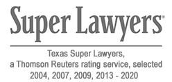 Super Lawyers, Texas Super Lawyers, a Thomson Reuters rating service, selected 2004, 2007, 2009, 2013 - 2020