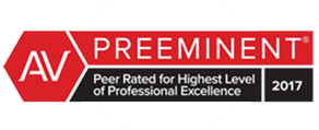 AV Preeminent | Peer Rated for Highest Level of Professional Excellence | 2017